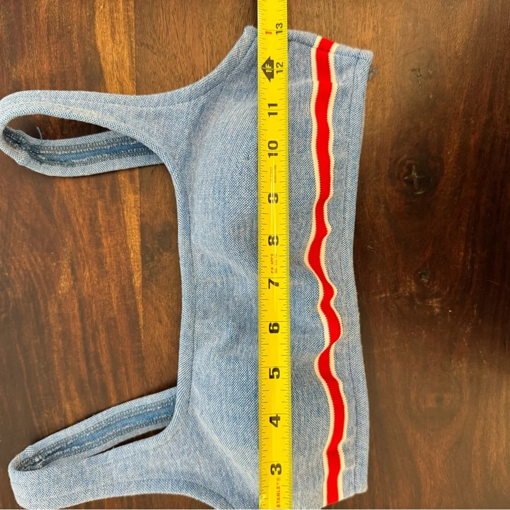 Vintage Jantzen Blue and White Knit Two Piece Swim Suit - Picture 6 of 12